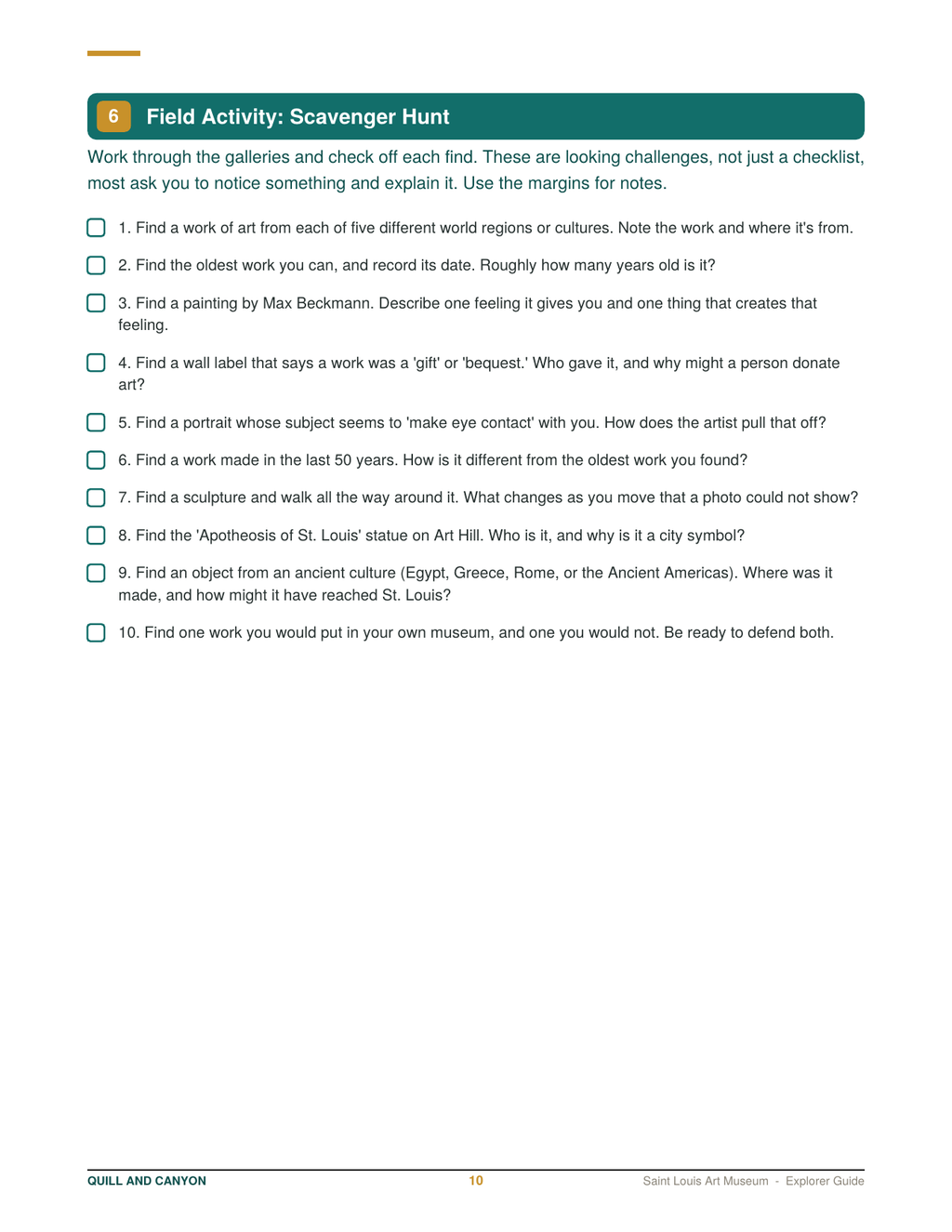St. Louis Art Museum Explorer Guide