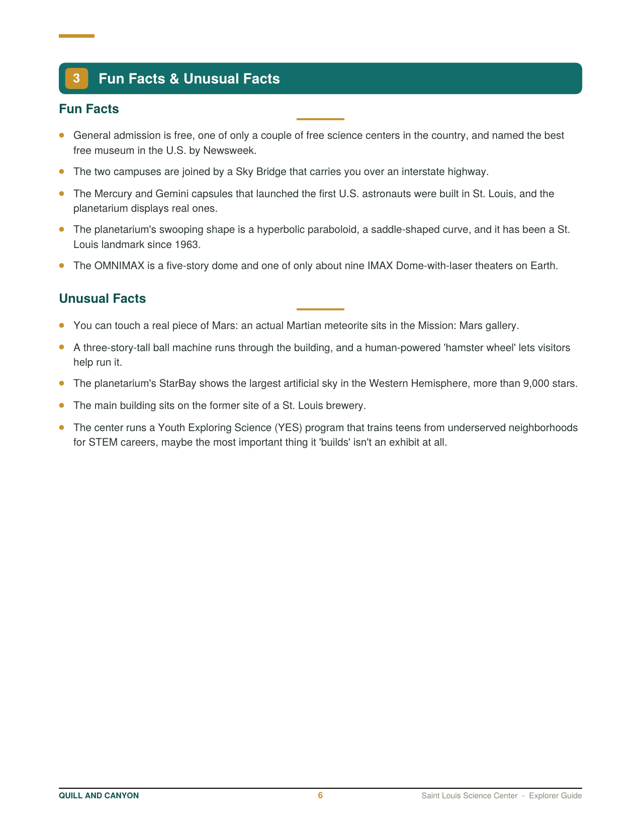St. Louis Science Center Explorer Guide