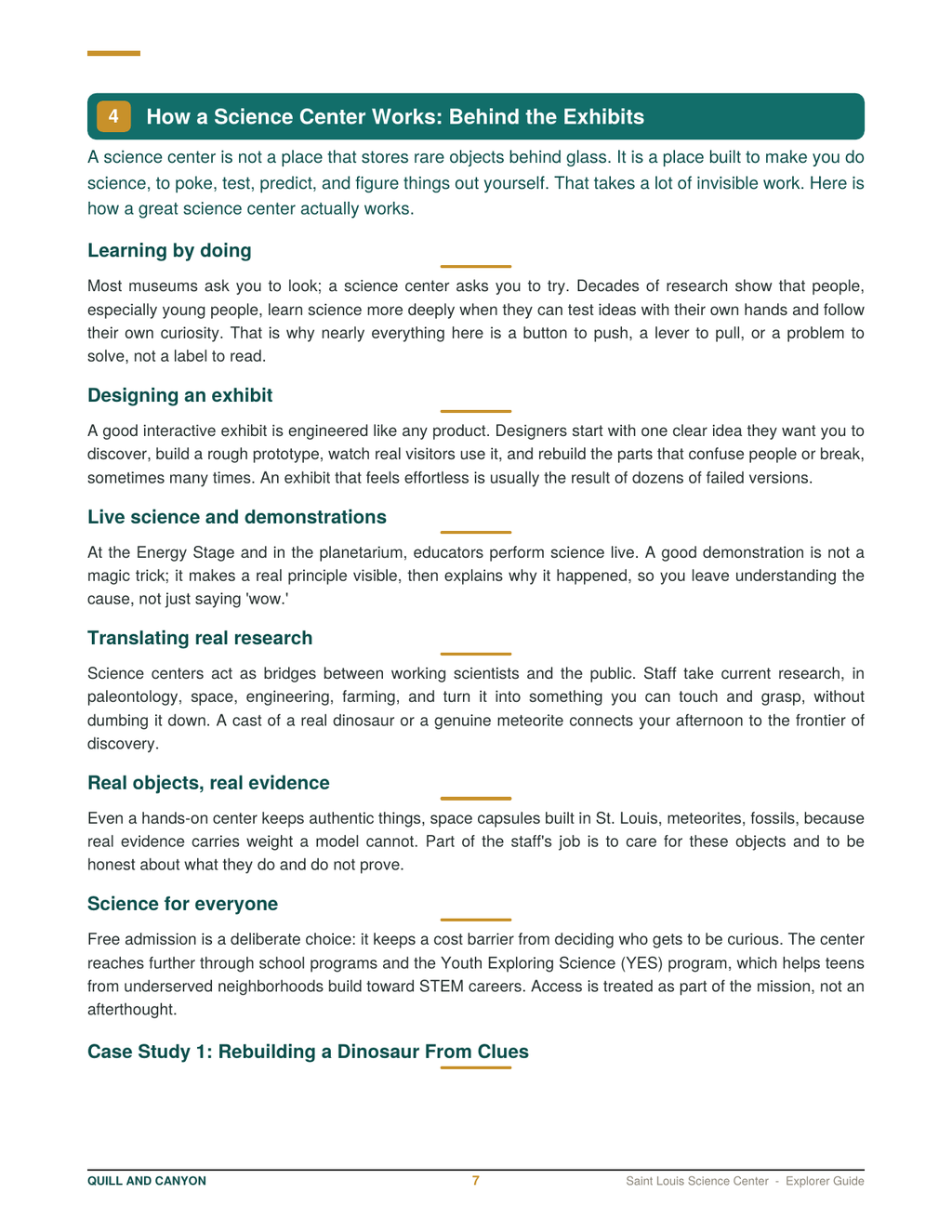 St. Louis Science Center Explorer Guide