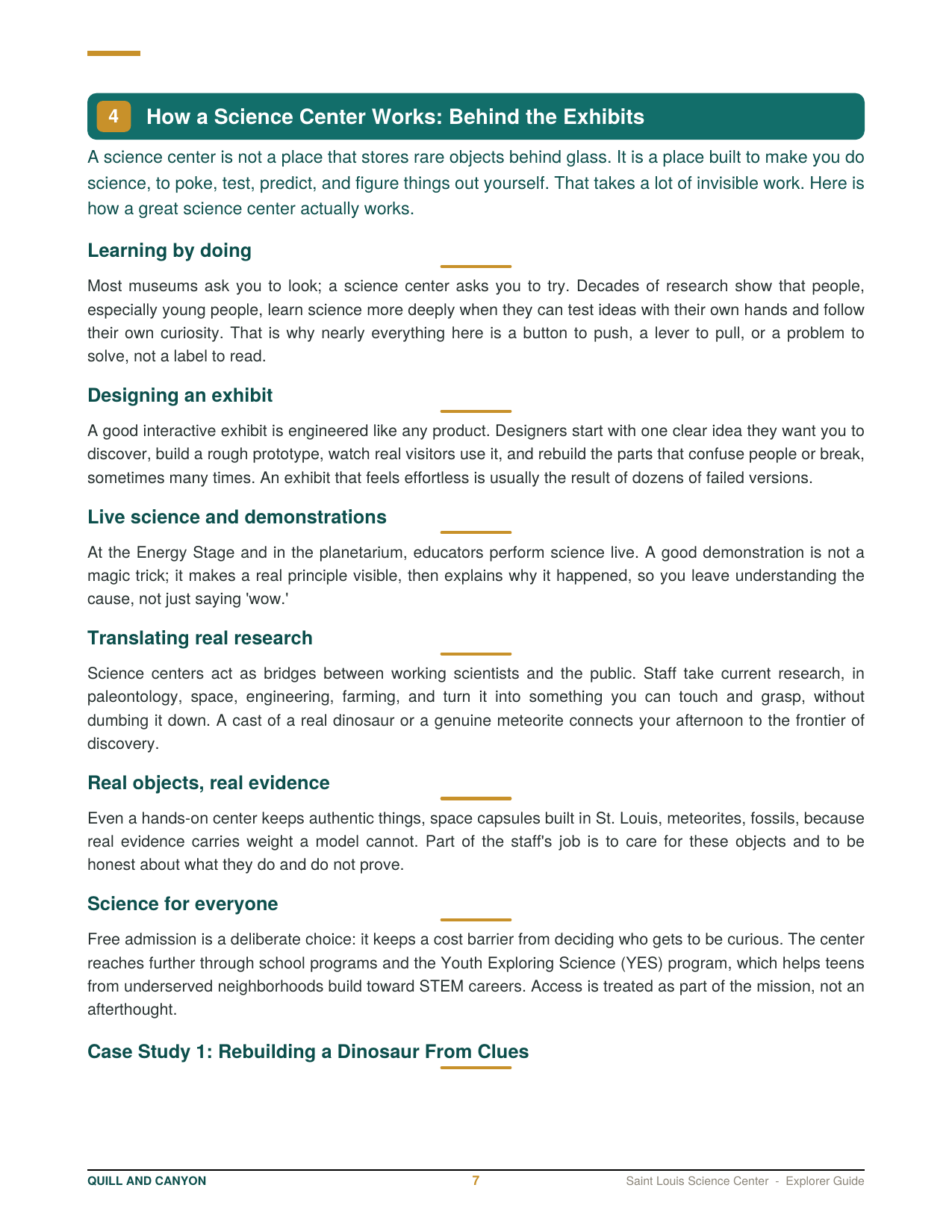 St. Louis Science Center Explorer Guide